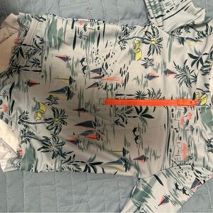Carter's Tropical Print Rash Guard with Orange Zipper